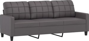 vidaXL vidaXL 3-osobowa sofa, szara, 180 cm, sztuczna skóra 2