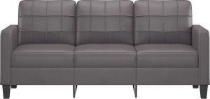 vidaXL vidaXL 3-osobowa sofa, szara, 180 cm, sztuczna skóra 3