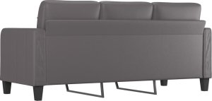 vidaXL vidaXL 3-osobowa sofa, szara, 180 cm, sztuczna skóra 5