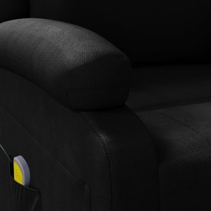 vidaXL vidaXL Fotel masujący, czarny, sztuczna skóra 8