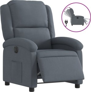 vidaXL Elektryczny fotel rozkładany, ciemnoszary, obity aksamitem 2