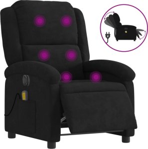 vidaXL Rozkładany fotel masujący, elektryczny, czarny, aksamit 2