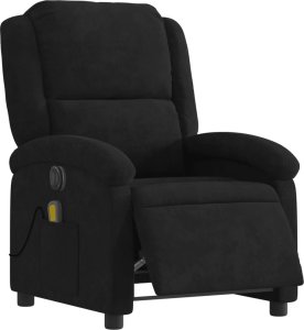 vidaXL Rozkładany fotel masujący, elektryczny, czarny, aksamit 3