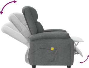 vidaXL vidaXL Fotel z masażem, ciemnoszary, tkanina 6