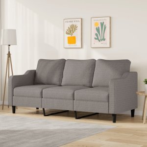 vidaXL Sofa 3-osobowa, kolor taupe, 180 cm, tapicerowana tkaniną 1