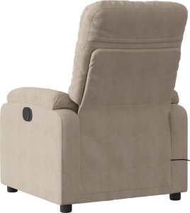 vidaXL vidaXL Rozkładany fotel masujący, kolor taupe, obity mikrofibrą 4