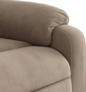 vidaXL vidaXL Rozkładany fotel masujący, kolor taupe, obity mikrofibrą 9