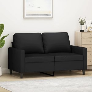 vidaXL Sofa 2-osobowa, czarna, 120 cm, tapicerowana aksamitem 1