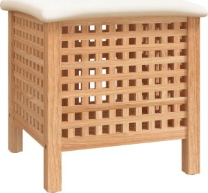 vidaXL Stołek do łazienki, 48x47,5x52 cm, lite drewno orzechowe 2