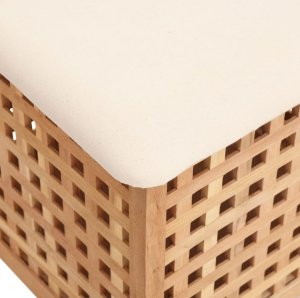 vidaXL Stołek do łazienki, 48x47,5x52 cm, lite drewno orzechowe 6