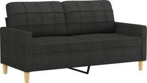 vidaXL Sofa 2-osobowa, czarna, 140 cm, tapicerowana tkaniną 2