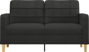 vidaXL Sofa 2-osobowa, czarna, 140 cm, tapicerowana tkaniną 3