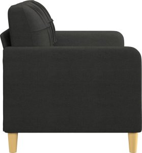 vidaXL Sofa 2-osobowa, czarna, 140 cm, tapicerowana tkaniną 4