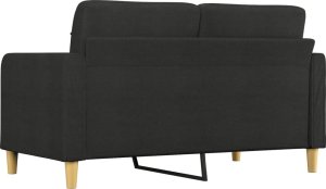 vidaXL Sofa 2-osobowa, czarna, 140 cm, tapicerowana tkaniną 5