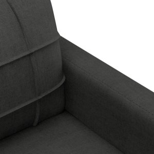 vidaXL Sofa 2-osobowa, czarna, 140 cm, tapicerowana tkaniną 6