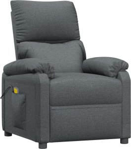vidaXL Fotel z masażem, ciemnoszary, tkanina 3