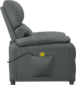 vidaXL Fotel z masażem, ciemnoszary, tkanina 5