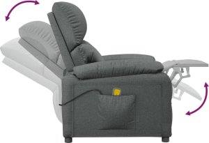 vidaXL Fotel z masażem, ciemnoszary, tkanina 7