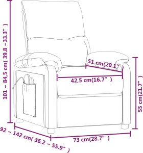 vidaXL Fotel z masażem, ciemnoszary, tkanina 10