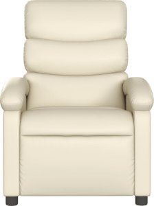 vidaXL Rozkładany fotel masujący, kremowe, sztuczna skóra 4