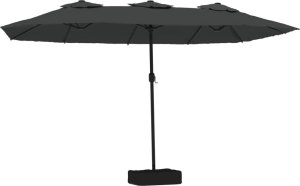 vidaXL Podwójny parasol ogrodowy z LED, antracytowy, 449x245 cm 2