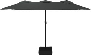 vidaXL Podwójny parasol ogrodowy z LED, antracytowy, 449x245 cm 4