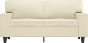 vidaXL 2-osobowa sofa, kremowy, 120 cm, sztuczna skóra 3
