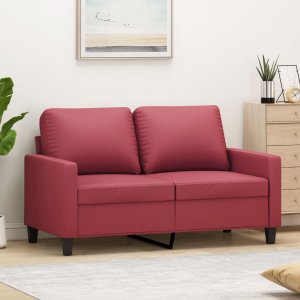 vidaXL 2-osobowa sofa, winna czerwień, 120 cm, sztuczna skóra 1