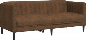 vidaXL Sofa 2-os., brązowa, sztuczna skóra zamszowa 2