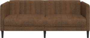 vidaXL Sofa 2-os., brązowa, sztuczna skóra zamszowa 4