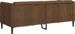 vidaXL Sofa 2-os., brązowa, sztuczna skóra zamszowa 6