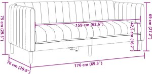 vidaXL Sofa 2-os., brązowa, sztuczna skóra zamszowa 9