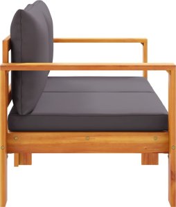 vidaXL Sofa ogrodowa z poduszkami, 2-osobowa, lite drewno akacjowe 5