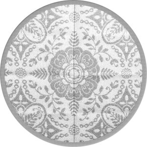 vidaXL vidaXL Dywan na zewnątrz, jasnoszary, 160 cm, PP 2