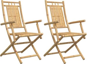 vidaXL Składane krzesła ogrodowe, 2 szt., 53x66x99 cm, bambusowe 2