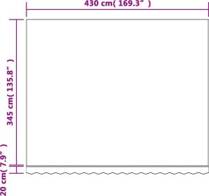 vidaXL Tkanina do markizy na wymianę, wielokolorowe paski, 4,5x3,5 m 7