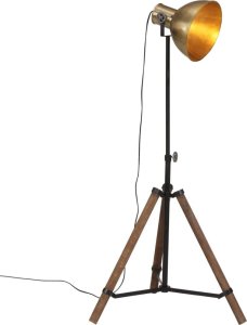 Lampa podłogowa vidaXL vidaXL Lampa stojąca, 25 W, antyczny mosiądz, 75x75x90-150 cm, E27 1