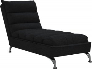 vidaXL Szezlong z poduszkami, czarny, tapicerowany tkaniną 2