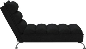 vidaXL Szezlong z poduszkami, czarny, tapicerowany tkaniną 5