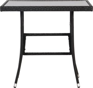vidaXL Stół ogrodowy, czarny, 80x80x74 cm, polirattan 2
