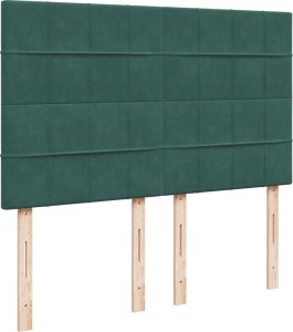 vidaXL Łóżko kontynentalne z materacem, zielone, aksamit, 140x190 cm 6