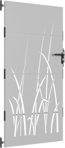 vidaXL vidaXL Furtka ogrodowa, 85x200 cm, stal kortenowska, motyw trawy 3