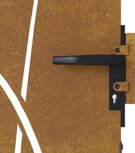 vidaXL vidaXL Furtka ogrodowa, 85x200 cm, stal kortenowska, motyw trawy 7