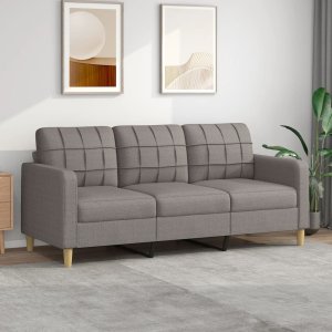 vidaXL vidaXL Sofa 3-osobowa, kolor taupe, 180 cm, tapicerowana tkaniną 1