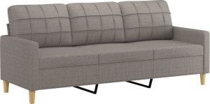vidaXL vidaXL Sofa 3-osobowa, kolor taupe, 180 cm, tapicerowana tkaniną 2