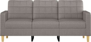 vidaXL vidaXL Sofa 3-osobowa, kolor taupe, 180 cm, tapicerowana tkaniną 3
