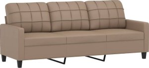 vidaXL 3-osobowa sofa, cappuccino, 180 cm, sztuczna skóra 2