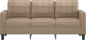 vidaXL 3-osobowa sofa, cappuccino, 180 cm, sztuczna skóra 3
