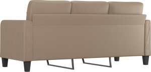 vidaXL 3-osobowa sofa, cappuccino, 180 cm, sztuczna skóra 5