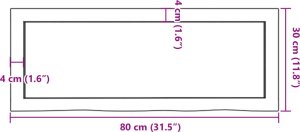 vidaXL vidaXL Blat do łazienki, jasnobrązowy, 80x30x(2-6) cm, lite drewno 9